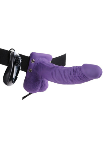 7" Vibrating Hollow Strap-on